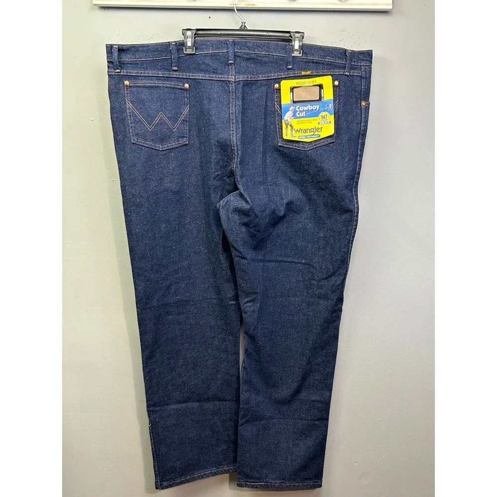 Wrangler Jeans Mens 50x32 Indigo Cowboy Cut 947STR Regular Fit Stretch Denim